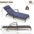thumbnail image 2 of Outdoor Chaise Lounge Set of 2 Rattan Patio Folding Chaise Lounge Adjustable 5 Position Back Patio Pool Lounge Chair with Cushion Pillow for Poolside Backyard Deck Porch Blue, 2 of 7