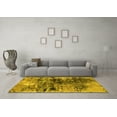 thumbnail image 3 of Ahgly Company Machine Washable Indoor Round Oriental Yellow Industrial Area Rugs, 8' Round, 3 of 4