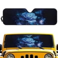 thumbnail image 2 of Yuyamidu Blue Rose Butterfly Windshield Sun Shade Compatible with Jeep Wrangler JK JKU JL JLU 16.14" x 52.95" Accordion Folding Front Window Sun Shade, 2 of 7
