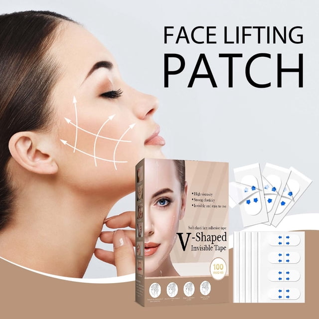 EGNMCR Facial Lifting Sticker V-shaped Facial Lifting Shaping Sticker Double Chin Face Sticker Makeup Invisible Sticker Pull belt