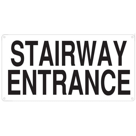 STAIRWAY ENTRANCE sign - Photoluminescent ,High Intensity, ALUMINIUM 8x16 ,Rust Free )