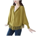 thumbnail image 1 of Gpaecead Women's V-Neck Long Cardigan, Solid Color Knit Open Front Sweater Coat Yellow, 1 of 3
