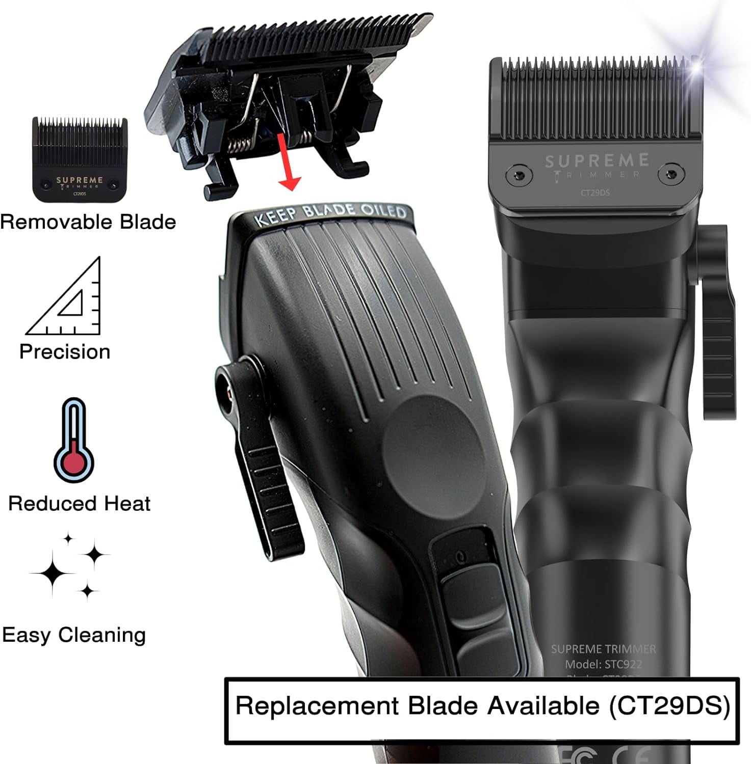 Supreme Trimmer 2Spee Cordless Hair Clipper w/Removable