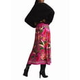 thumbnail image 2 of Women'S Skirt Midi Skirt Tropical Plant Print Pink Zipper A-Line Long Skirts Spring Summer Skirt Floral Rose Red L, 2 of 8