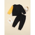 thumbnail image 3 of Qiylii Baby Boys 2Pcs Outfit Long Sleeve Letters Sweatshirt+Ripped Pants, 3 of 5