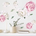 thumbnail image 1 of Calcomanías de pared con flores de peonía en acuarela Calcomanías de pared florales (acuarela rosa y blanca) - Calcomanías de pared con flores, 1 of 5