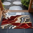 thumbnail image 4 of 2x3 Door Mat Rug, Red Marble Non-Skid Rubber Backing Large Rectangle Rugs - Living Room Bedroom Home Office, Grey Gold Texture Vintage Farmhouse Art Indoor Floor Mat Carpets Washable Rug, 4 of 9