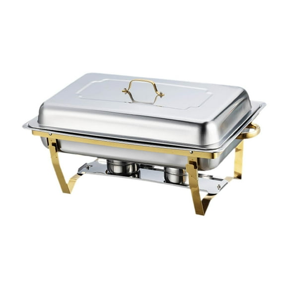 GUOOL Chafing Dish Buffet Chafer Set Rectangular Chafers for Banquet Party Wedding three grid
