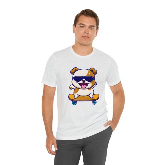 Skateboarding Bulldog Unisex T Shirt