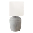 thumbnail image 1 of Lighting - 17"H Table Lamp - Grey Ceramic - Ivory Shade, 1 of 3