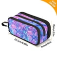 thumbnail image 4 of FORMRS Pencil Case with 3 Compartments Zipper Pouch, Elementary School Level and up, Purple Starfish Pattern, 4 of 8