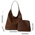 thumbnail image 4 of Bolso Hombro para Mujer Mano Color Sólido Hobo Cuero PU El (café), 4 of 9