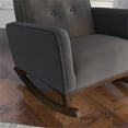 thumbnail image 4 of AlloraTight Fauteuil Berçant Rembourré en Microfibre à Dossier, Gris Foncé, 4 of 6