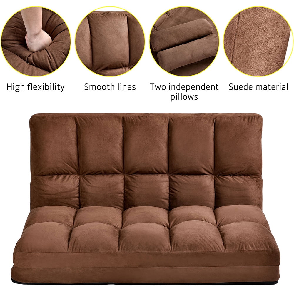 Resenkos Adjustable Lounge Sofa with 2 Pillows, Double Floor Couch Chaise Resenkos Adjustable Lounge Sofa with 2 Pillows, Double Floor Couch Chaise