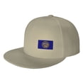 thumbnail image 1 of DouZhe Flat Brim Cap Snapback Hat, Nebraska State Flag Prints Adjustable Yellow Adult Baseball Cap, 1 of 6