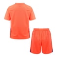 thumbnail image 2 of Alvivi Kids Boys Quick-Drying Soccer Training Tracksuit Short Sleeve T-Shirt with Shorts Sport Outfits Orange 9-10, 2 of 7