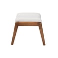 thumbnail image 3 of Baxton Studio Roxy Mid-Century Modern Off-White Boucle Upholstered and Walnut Brown Finished Wood Ottoman Footstool, 3 of 5