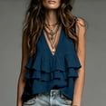 thumbnail image 6 of Women's V-Neck Sleeveless Lace Top Casual Summer Solid Color Fashion Blouse, 6 of 6