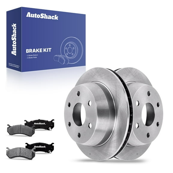 AutoShack 12.99" (330 mm) Rear Vented Brake Rotors   Ceramic Brake Pads | Replacement for 2006 GMC Sierra 1500 2005 Chevrolet Sonora | 6-PC Brake Kit