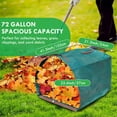 thumbnail image 4 of ASTRAEA 1 Pack 72 Gallon Yard Waste Bags, Reusable Lawn and Leaf Garden Bags with Reinforced Carry Handles for Patio Yard Trash Can, Green, 4 of 8