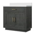 thumbnail image 5 of Abbey 36 in W x 22 in D Black Oak Single Bath Vanity and White Quartz Top, 5 of 6