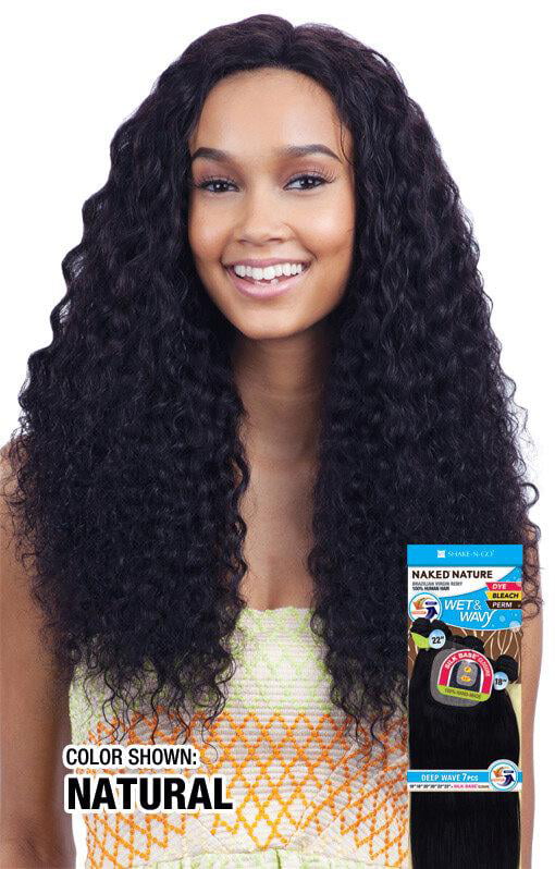 naked nature brazilian hair by shake n go wet n wavy all in one pack
