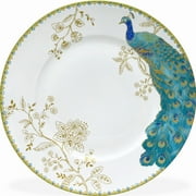 222 Fifth Peacock Garden 16-Pc Porcelain Dinnerware Set, Blue/Gold/White