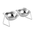 thumbnail image 6 of Serenable Cat Bowl Elevated Pet Feeder Decor Supplies Water Dish Bowl Feeding Container for Puppy Traveling Home Living Room Small Dogs Cartoon Double Bowls, 6 of 10