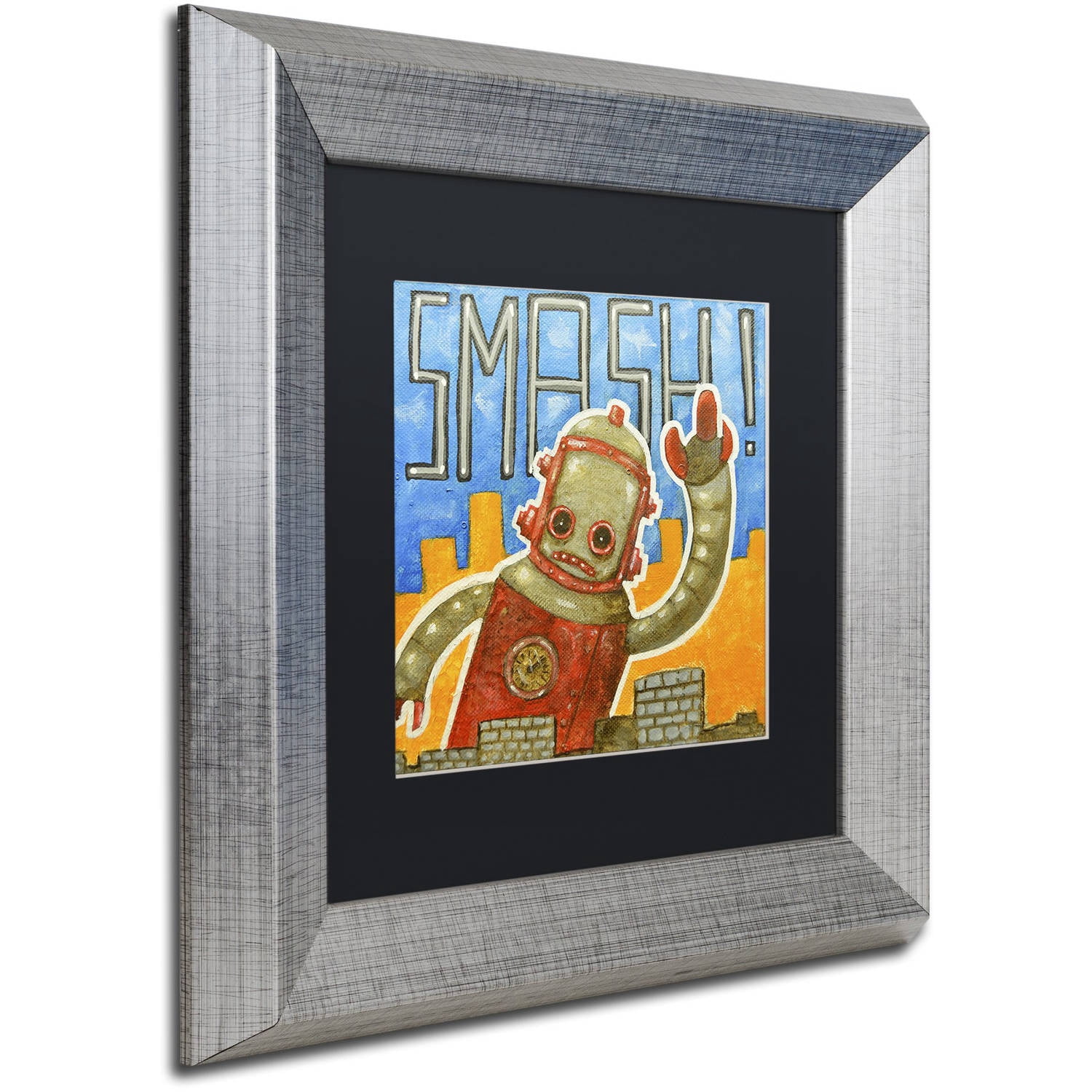 Trademark Fine Art 'Smash!' Canvas Art by Craig Snodgrass, Black Matte, Silver Frame