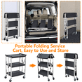 thumbnail image 6 of Garvee Foldable 3-Tier Metal Utility Rolling Cart, 330 lb Capacity, 26.7" x 16.1" x 36", Black, 6 of 7