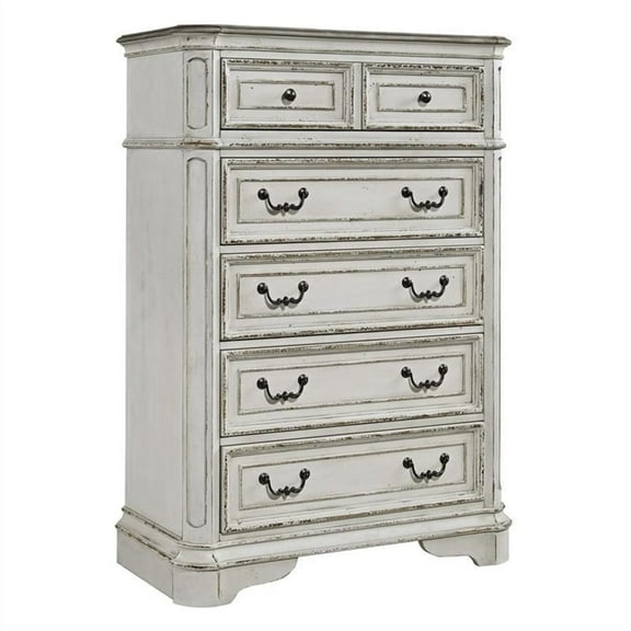 Beaumont Lane 5 Drawer Chest in White Oak
