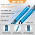 thumbnail image 3 of 2 Pack Electric Candle Lighters, Windproof Flameless & Double Safety Lock Design, USB Rechargeable Lighter with Extended Handle, Suitable for Candles, BBQ, Camping, Gas Stove, Festivals Gift (Blue), 3 of 7