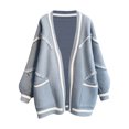 thumbnail image 3 of Women's Elegant Cute Sweaters Casual Knit Cardigan Sweater Long Sleeve V Neck Cardigans Vintage Coat Oversized Womens Cardigan Womens Kimono Light Weight Cardigan Sweaters for Women Open Front Summer, 3 of 4