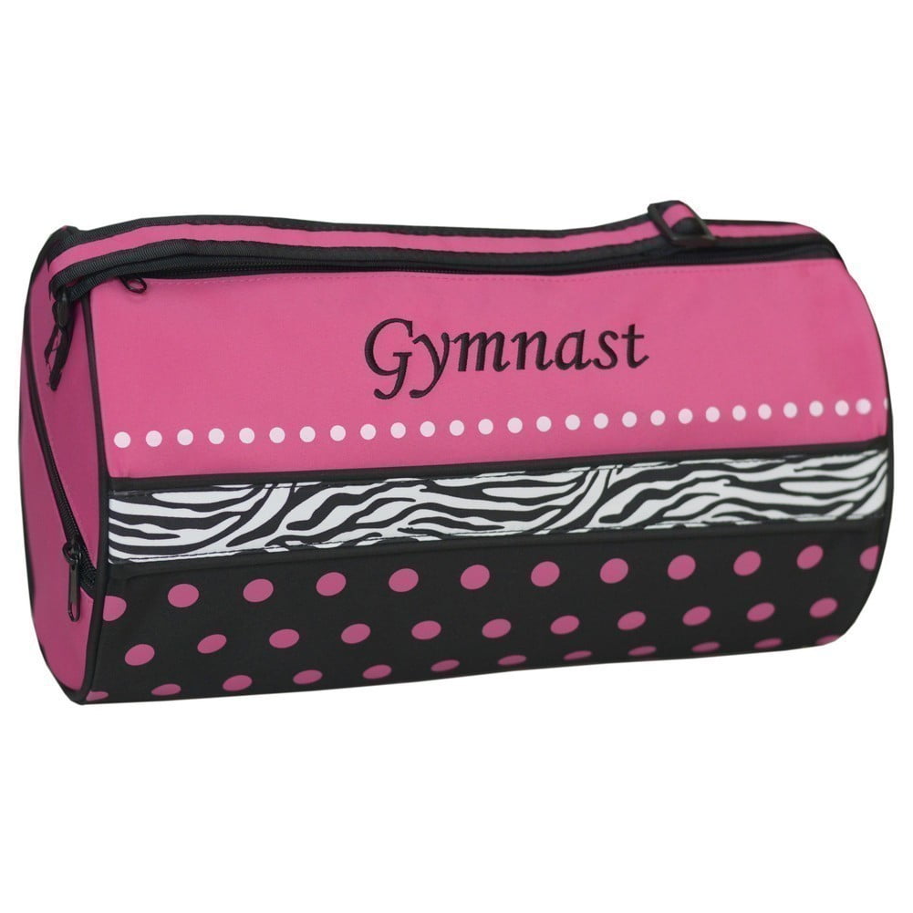 New Dance Bag Sassi Designs Black And Pink White Polka Dot Gymnast Bag