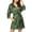 Dark Army Green, variant on Women's Silk Satin Robe Kimono with Short Lace Trim and Pockets 3/4 Sleeve Sexy Sleepwear for Bride, XS-XXL