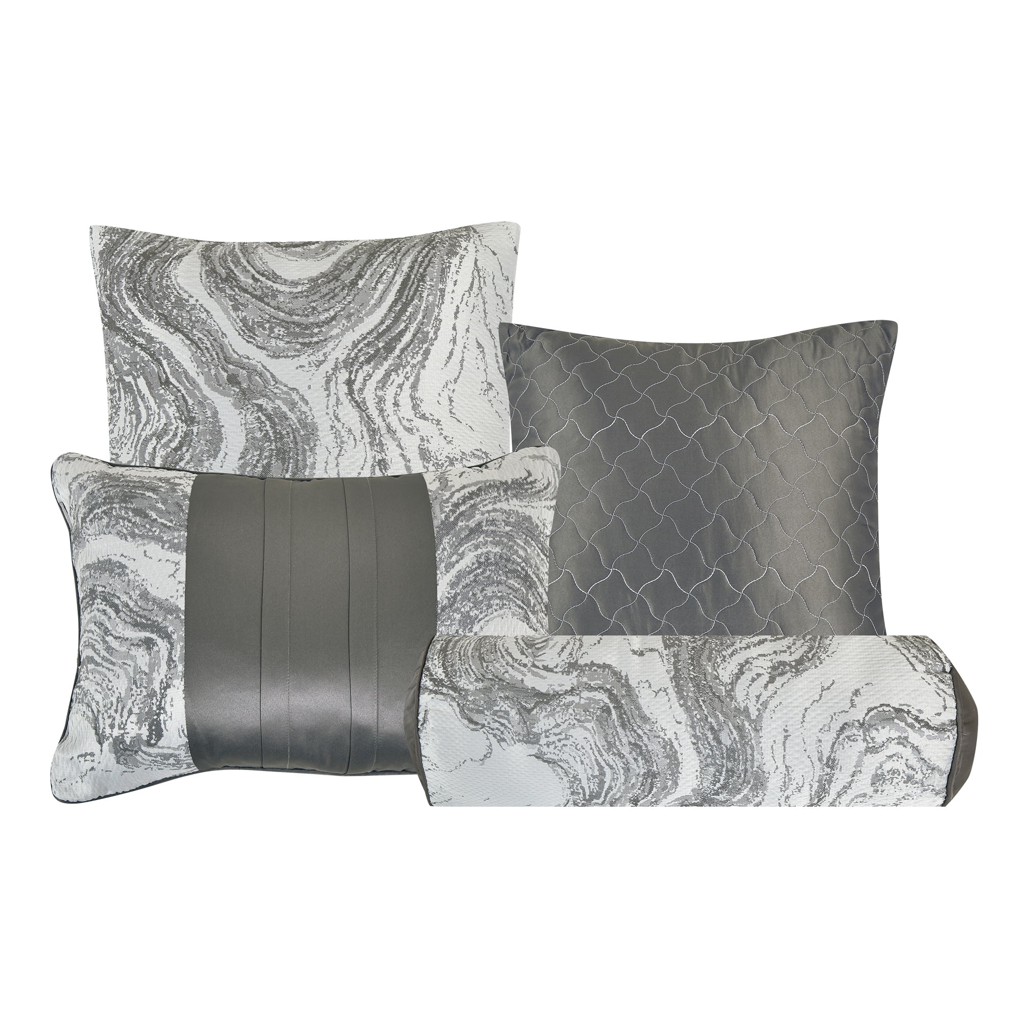 EvJk 7-Piece Luxury Comforter Set, Intricate Jacquard Weave Design, Queen