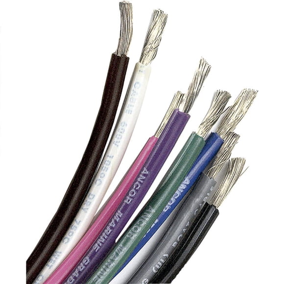 Cableado eléctrico primario para barcos de cobre estañado de grado marino Ancor 102510 (calibre 16, naranja, 30 m)