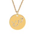 thumbnail image 4 of Collier en Acier Titane Serti de Diamants Mode 12 Constellations Bijoux, 4 of 9
