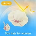 thumbnail image 3 of Sombrero de 56-58cm de circunferencia para mujer, Sombrero de Paja de verano y bolsa de paja, dos piezas, bonito sombrero protector solar con flores, 3 of 5