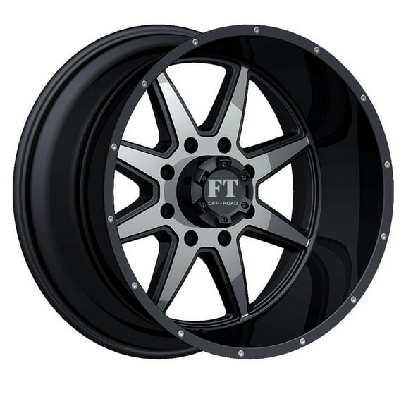 20X10 8-165 OFF ROAD FT-2 BLACK MACHINE -24/130.6