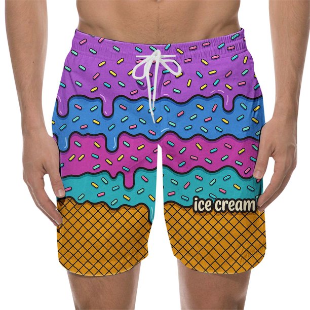 WILLBEST Pantalones Cortos Casuales para Hombre, para Playa, Natación y Entrenamiento, Diseño Elegante con Cordones y Estampado de Hielo Derretido para Cada Temporada.