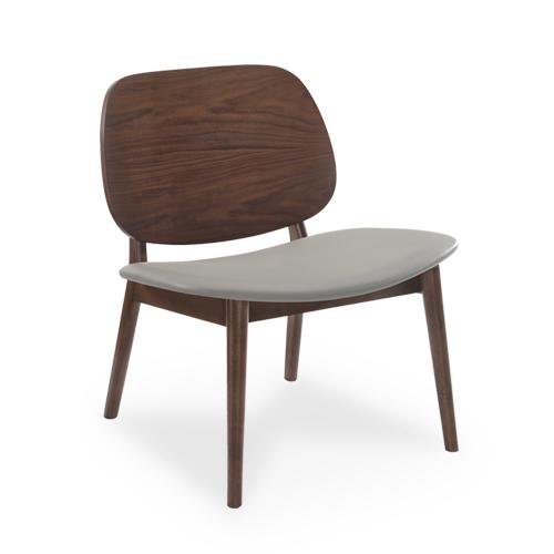 Sillón Lounge Derby de Madera - Acojinado Gris CARRIZO Sillón Lounge Derby de Madera - Acojinado Gris