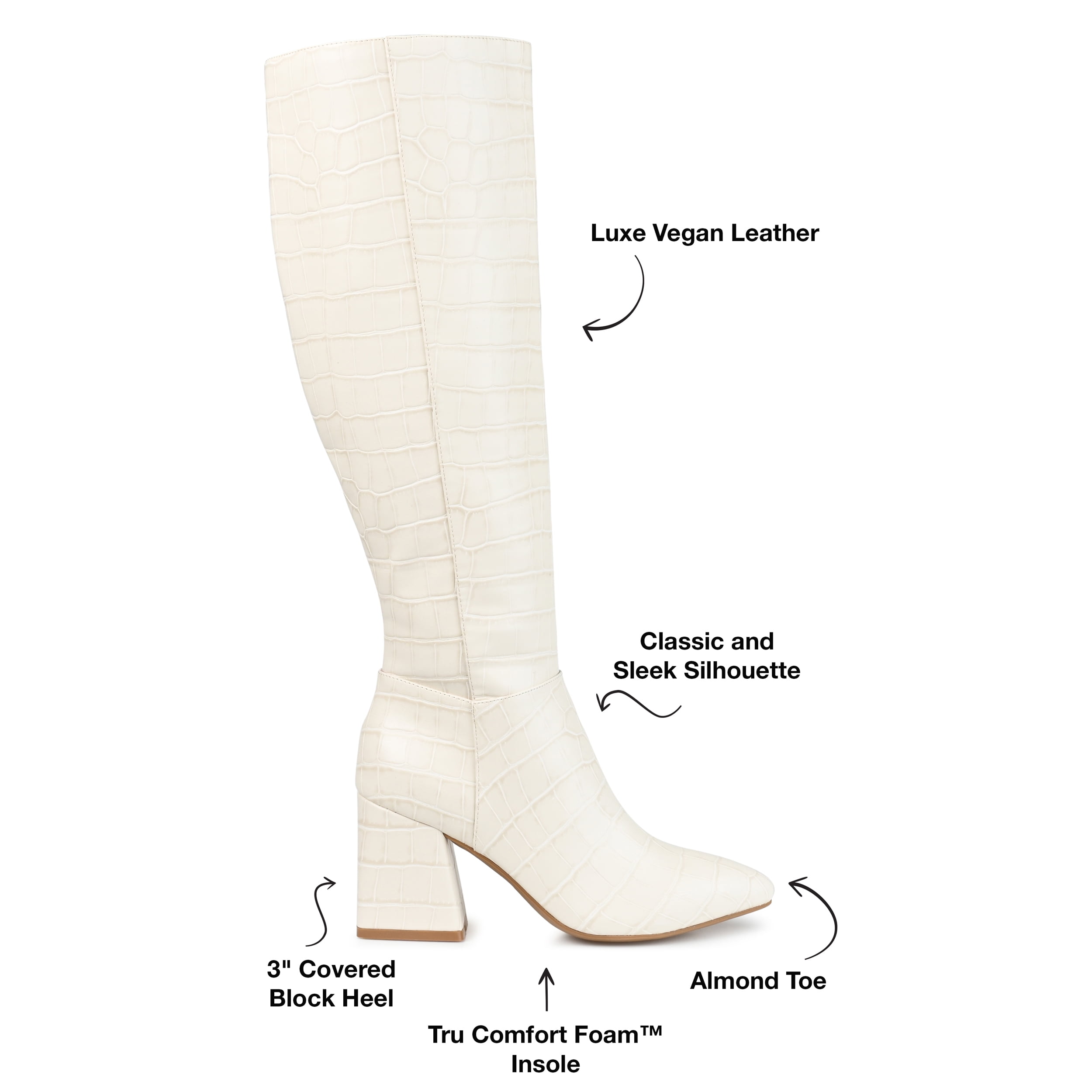 Journee Womens Landree Wide Calf Block Heel Knee High Boots