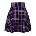 thumbnail image 4 of Women's Gothic Punk Plaid Pleated High Rise A-line Flare Mini Skirt Purple M, 4 of 7