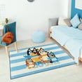thumbnail image 2 of BBC Bluey Family Stripe Blue White Multi Polyester Easy-Care Printed Youth Indoor Area Rug, 32x46, 2 of 5