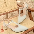 thumbnail image 5 of Fasiaou Women's Pointed Toe T Strap High Heels Fashionable Plus Size Closed Toe Shoes Comfortable for Spring Summer Office Party Versatile Dress Shoes, 5 of 9