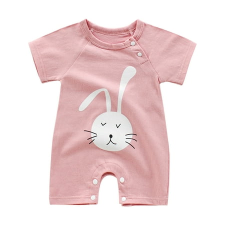 

Utoimkio Clearance Newborn Baby Girls Boy Romper Bodysuit Cute Cartoon Bunny Print One Piece Jumpsuits Short Sleeve Baby Clothes Outfits Summer Pajamas