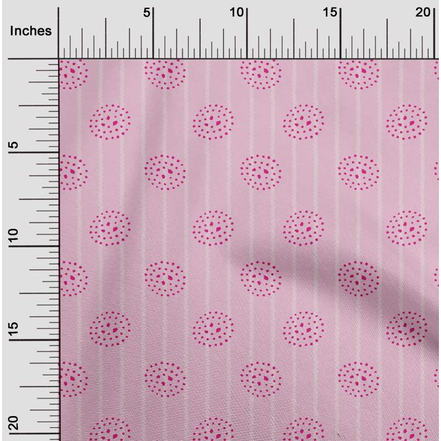 oneOone Cotton Silk Fabric Dot & Stripe Block Print Sewing Fabric BTY 42 Inch Wide