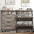 thumbnail image 3 of SONGMY Shoe Storage Cabinet with 2 Flip Drawers, Metal Legs, Adjustable Shelves, Entryway Hidden Shoe Storage, Organizer for Entryway (Grey), 3 of 8