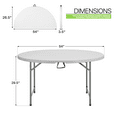 thumbnail image 2 of Magshion 4.5FT Round Folding Table, Heavy Duty Plastic Portable Round Table, Indoor Outdoor Foldable Dining Table with Handle, Grey, 2 of 11